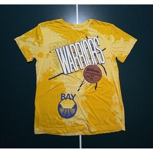 NBA Golden State Warriors Tie‎ Dye Graphic T Shirt Men's Small Yellow The Bay
